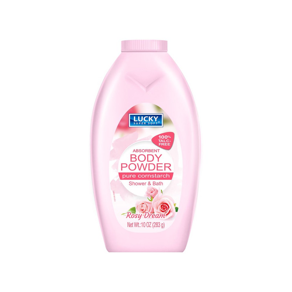 Lucky Super Soft Body Powder, Rosy Dream, Absorbent 10 Oz