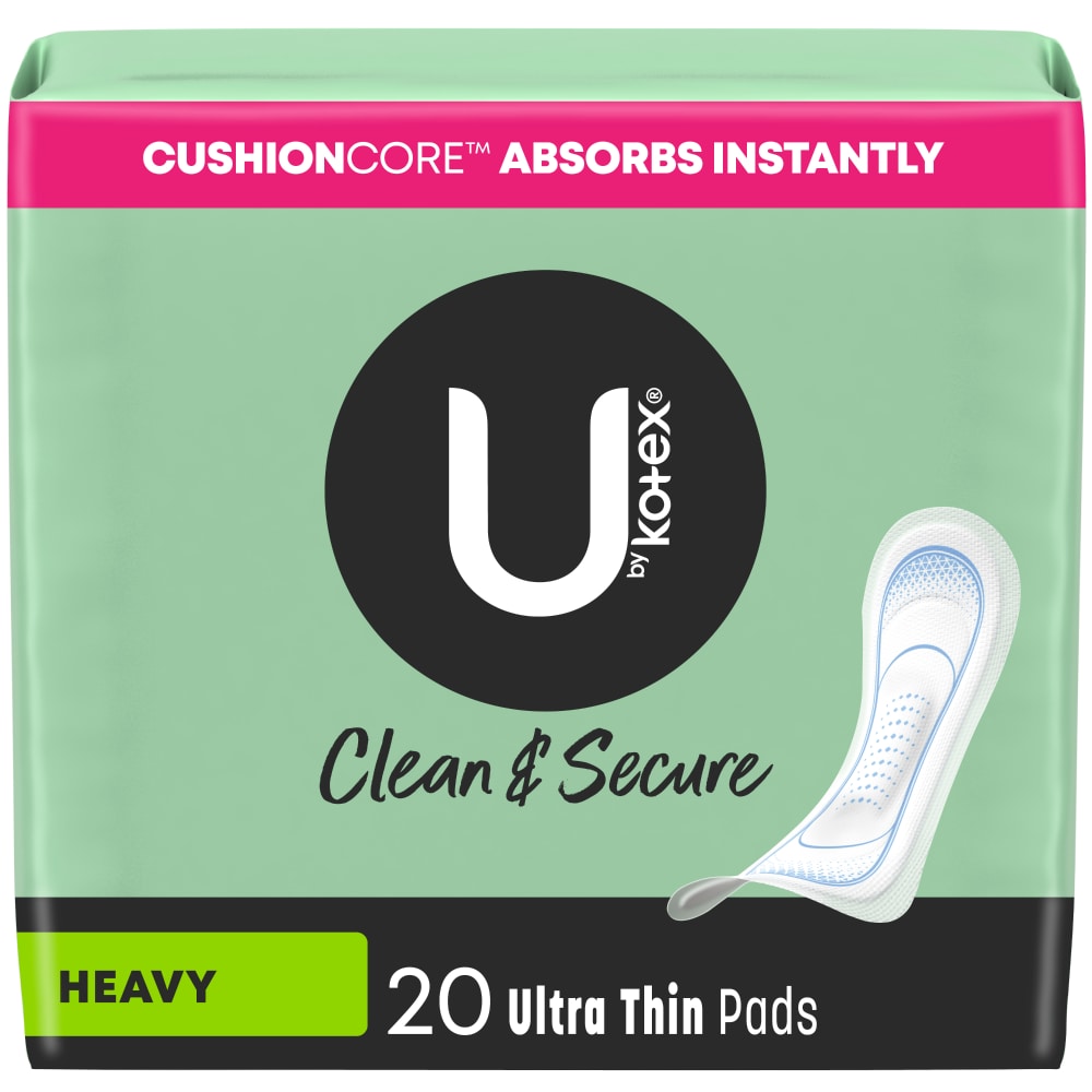 U by Kotex Security Ultra Thin Pads, Heavy Flow, Long, Unscented