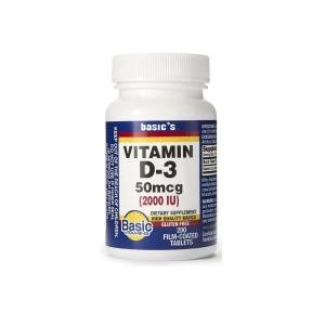 Basic Vitamins Vitamin D-3 1000 IU Film-Coated Tablets