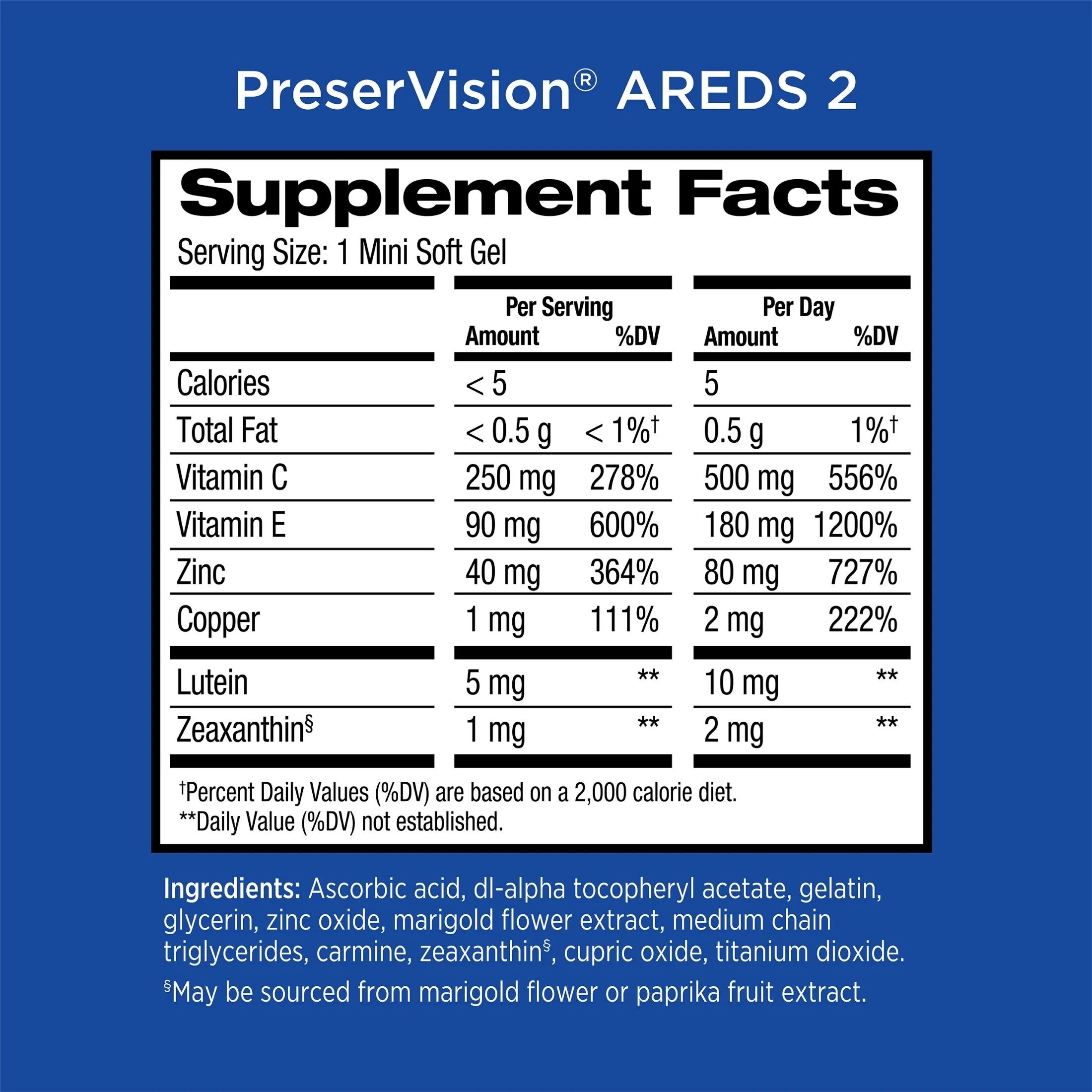PreserVision AREDS Lutein Eye Vitamin & Mineral Supplement, Beta-Carotene Free, Soft Gels