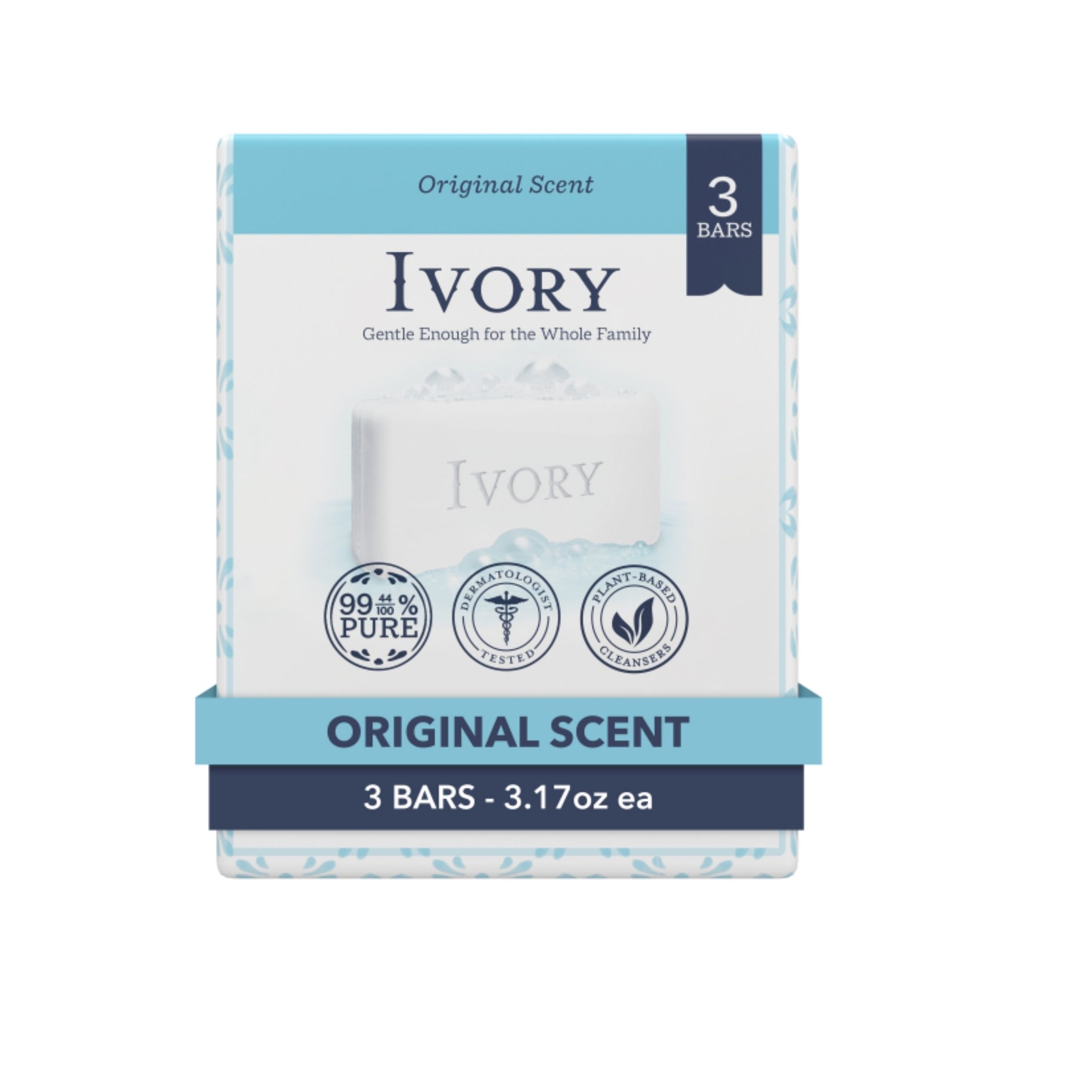 Ivory Gentle Bar Soap Original Scent 3.17 Oz., 3 Count