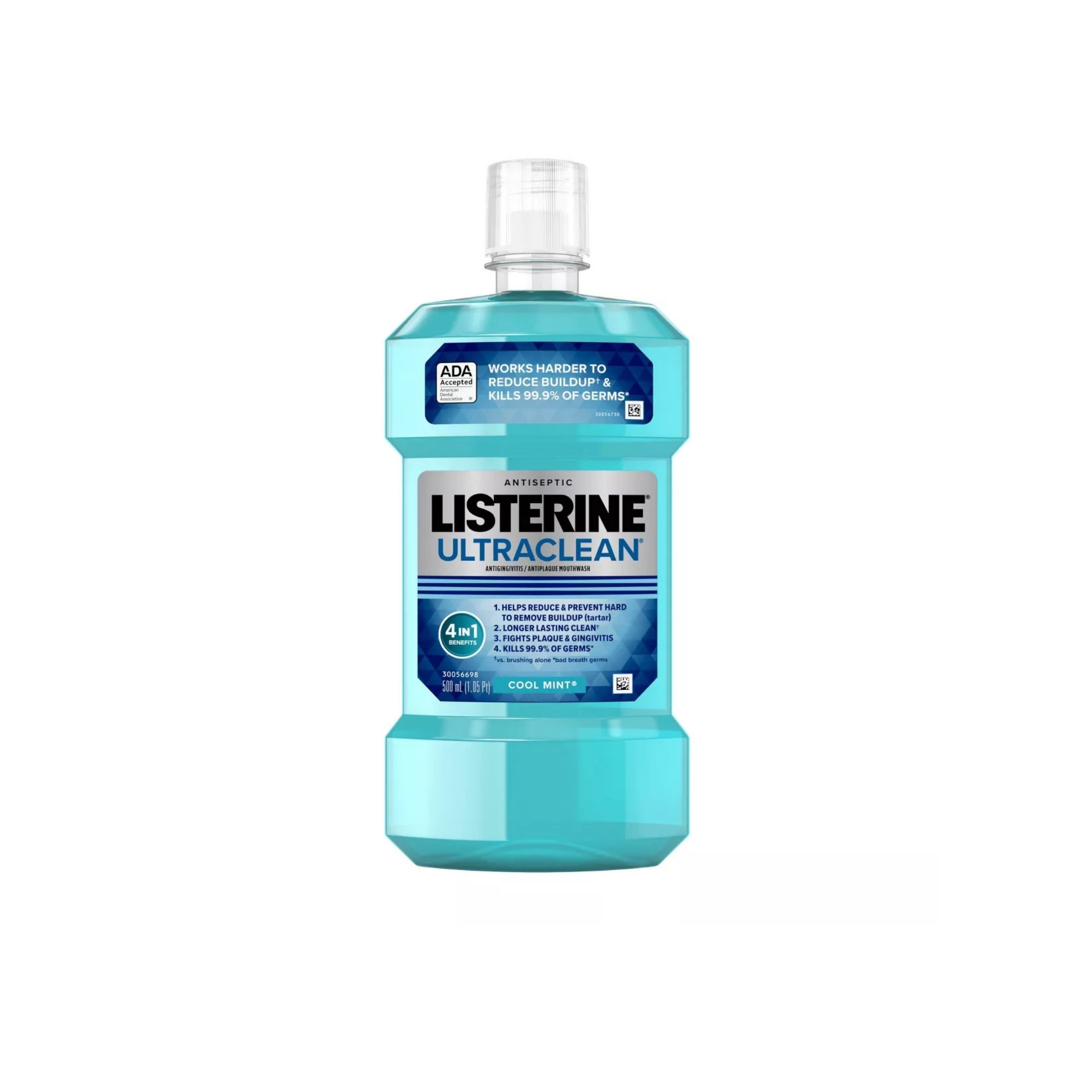 Listerine Ultraclean Antiseptic Mouthwash Oral Care For Gingivitis Cool Mint 500 mL