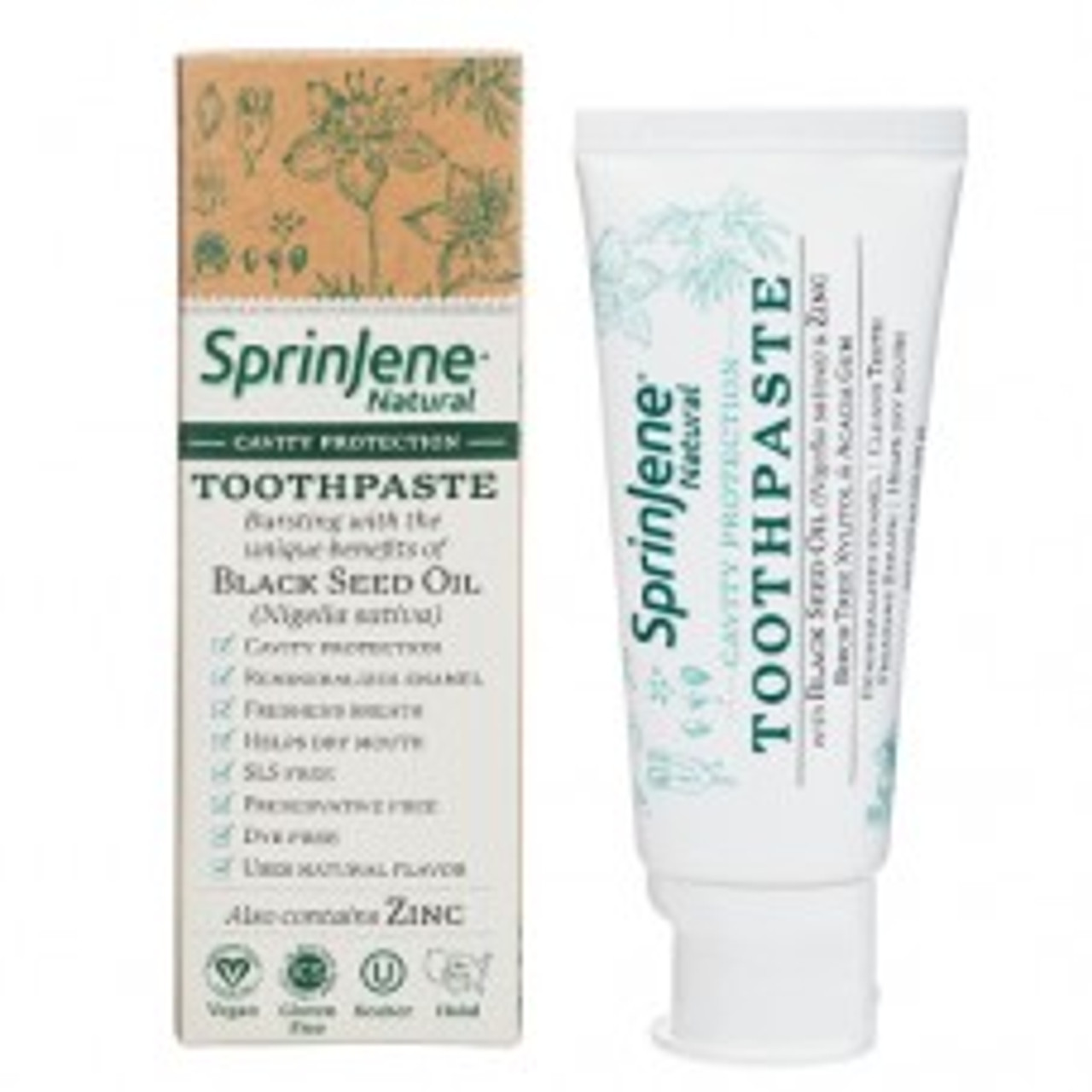 Sprinejene Natural Toothpaste Adult Cavity Protection 3.5 Oz