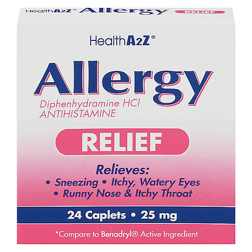 HealthA2Z A2 Antihistamine, Relief, Allergy, 25 Mg, Caplets