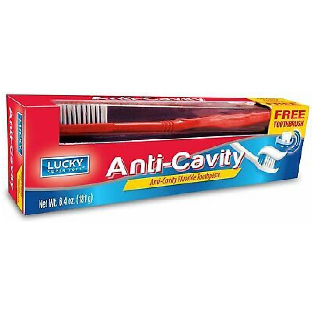 Lucky Super Soft Toothpaste, Fluoride, Anticavity 6.4 Oz