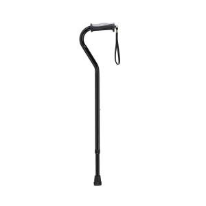 Drive Medical Adjustable Height Offset Handle Black Cane With Gel Hand Grip