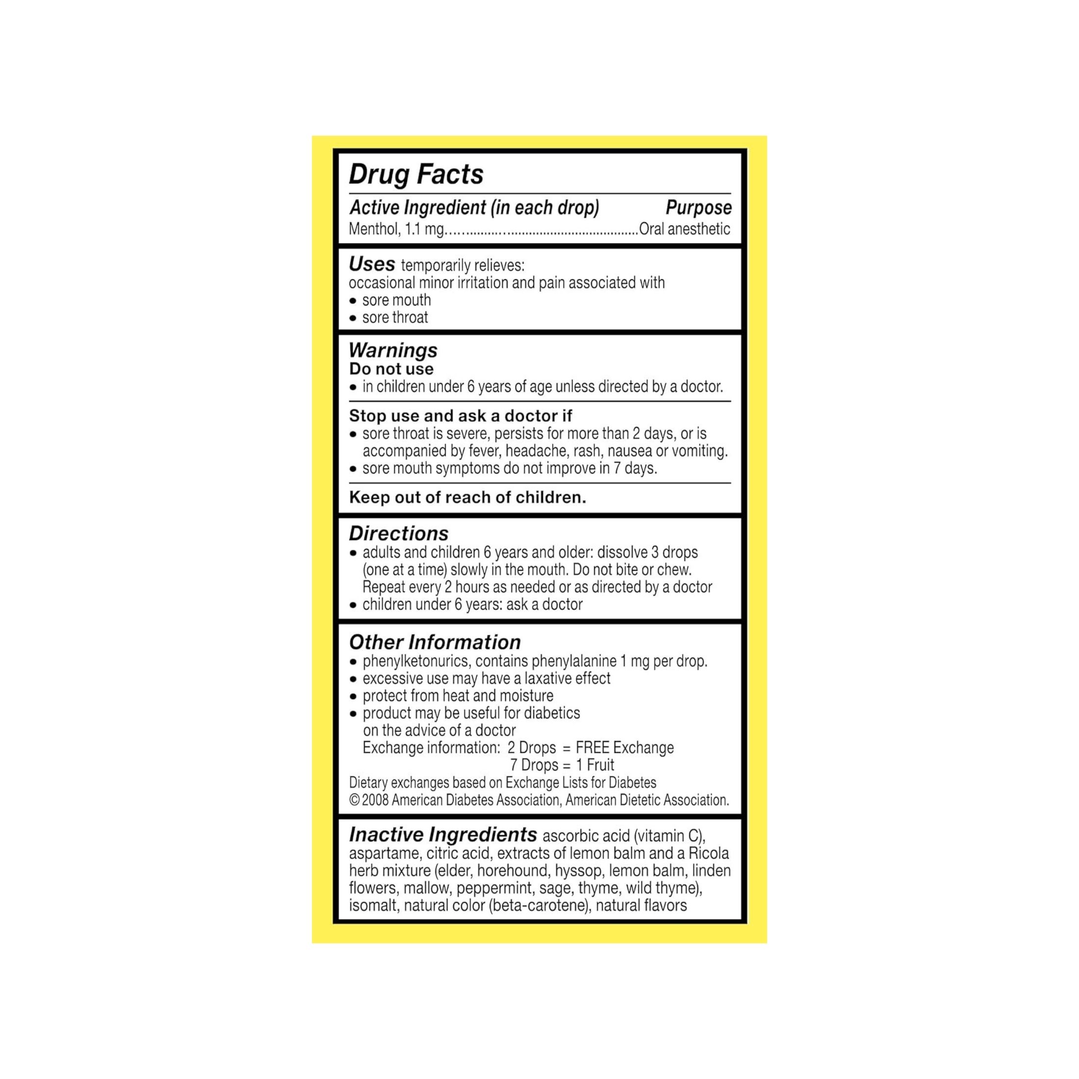 Ricola Natural Herb Cough Suppressant Lemon Mint Throat Drops