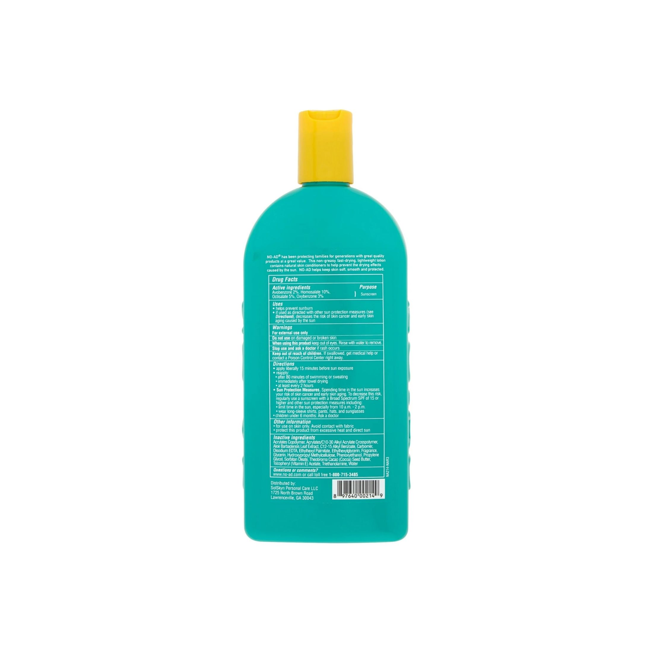 No-Ad Sun Care Sunscreen Lotion SPF 30, 16 Oz