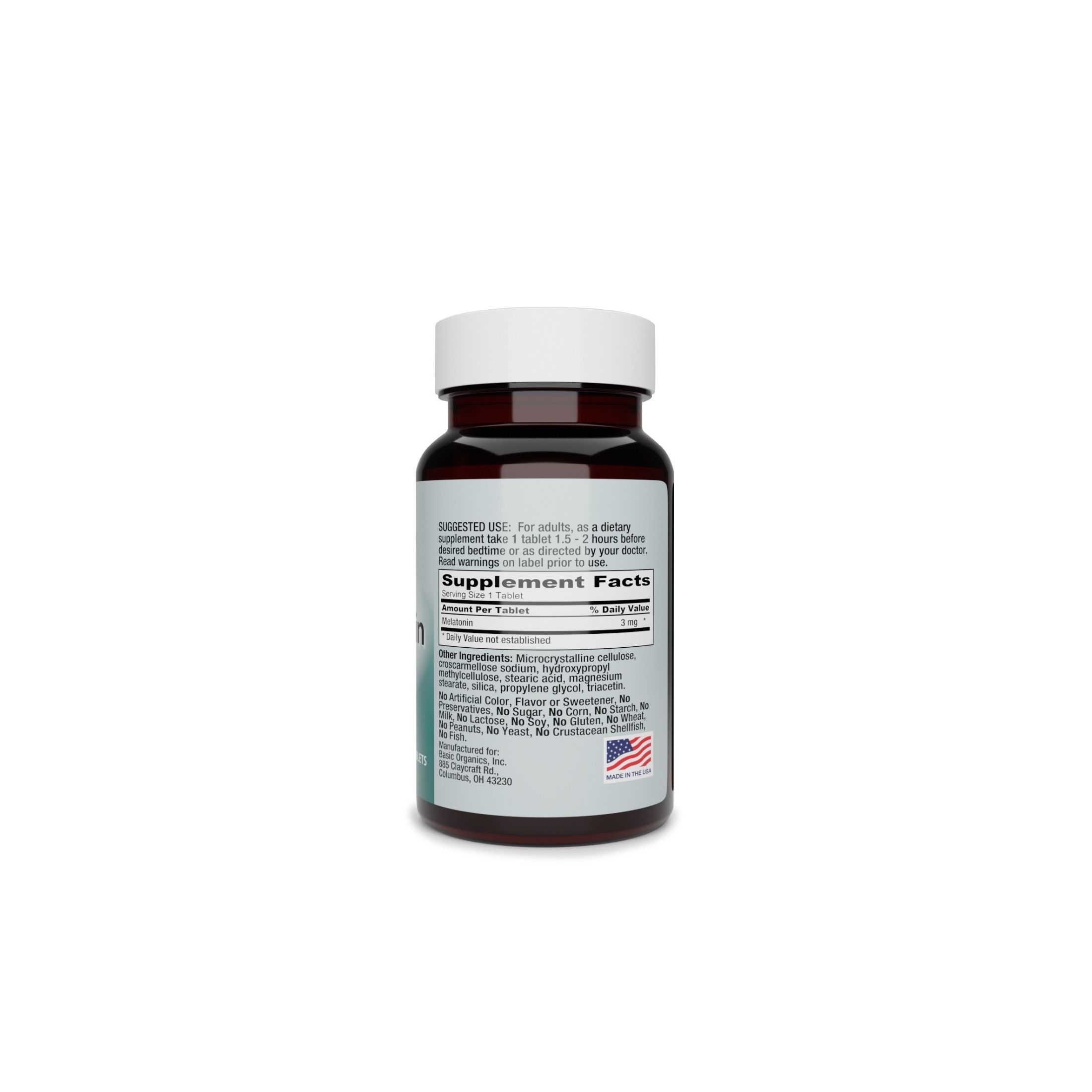 Basic Organics Melatonin 3 Mg Tablets