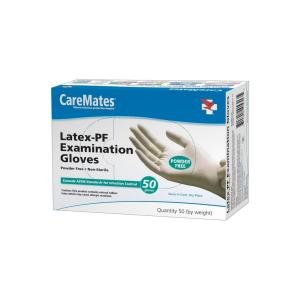 CareMates Latex Powder Free Examination Gloves, Medium