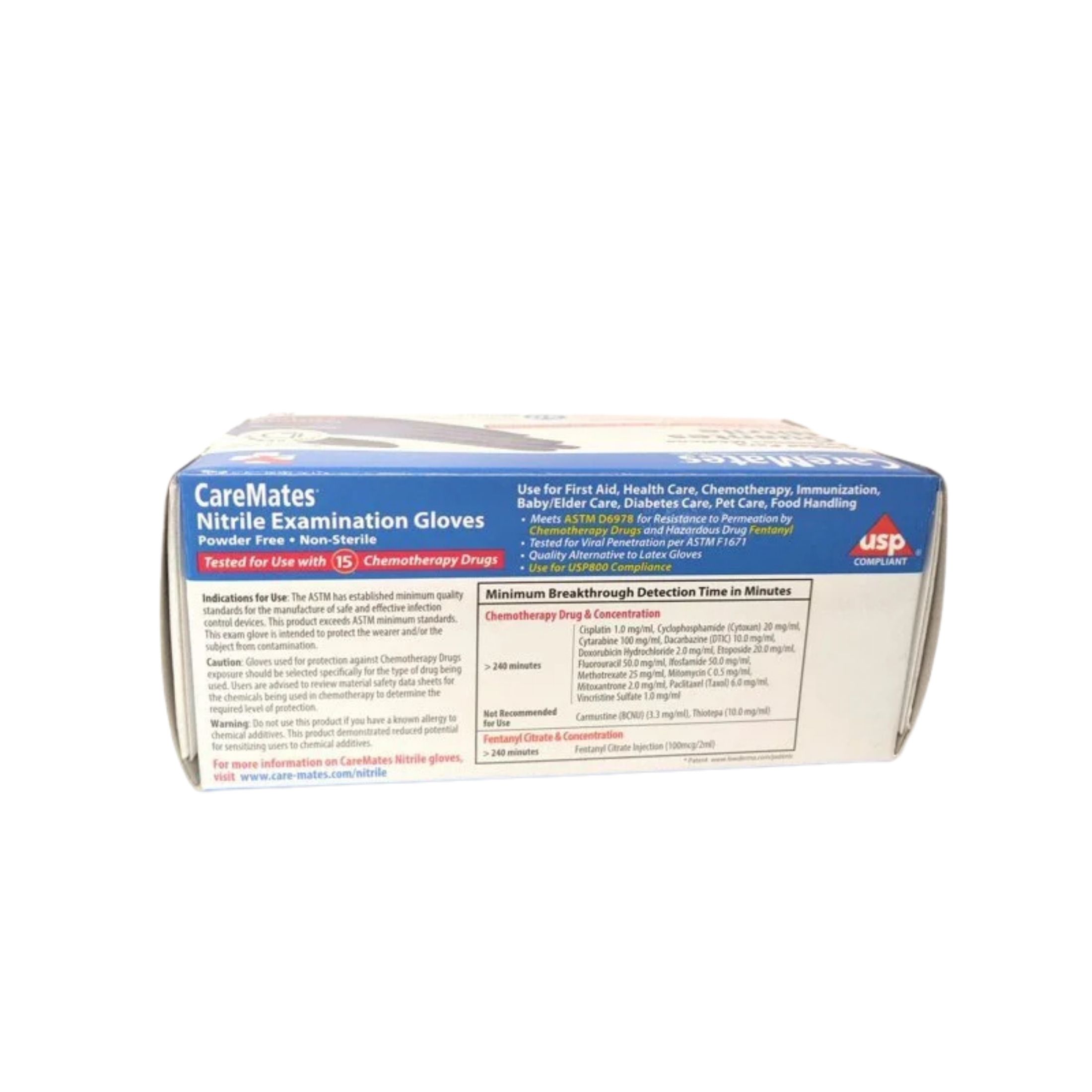 CareMates Powder Free Nitrile Examination Gloves Small