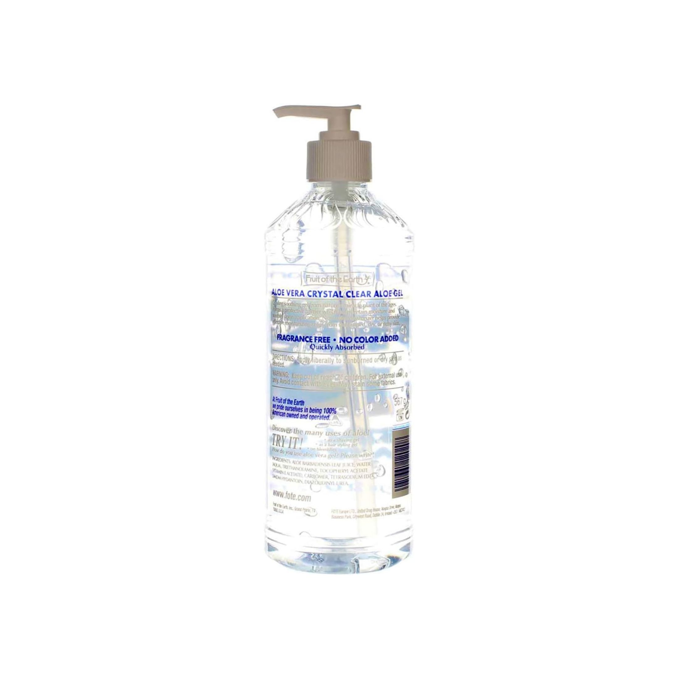 Fruit of the Earth Aloe Vera Crystal Clear Gel Bottle - 20 Oz