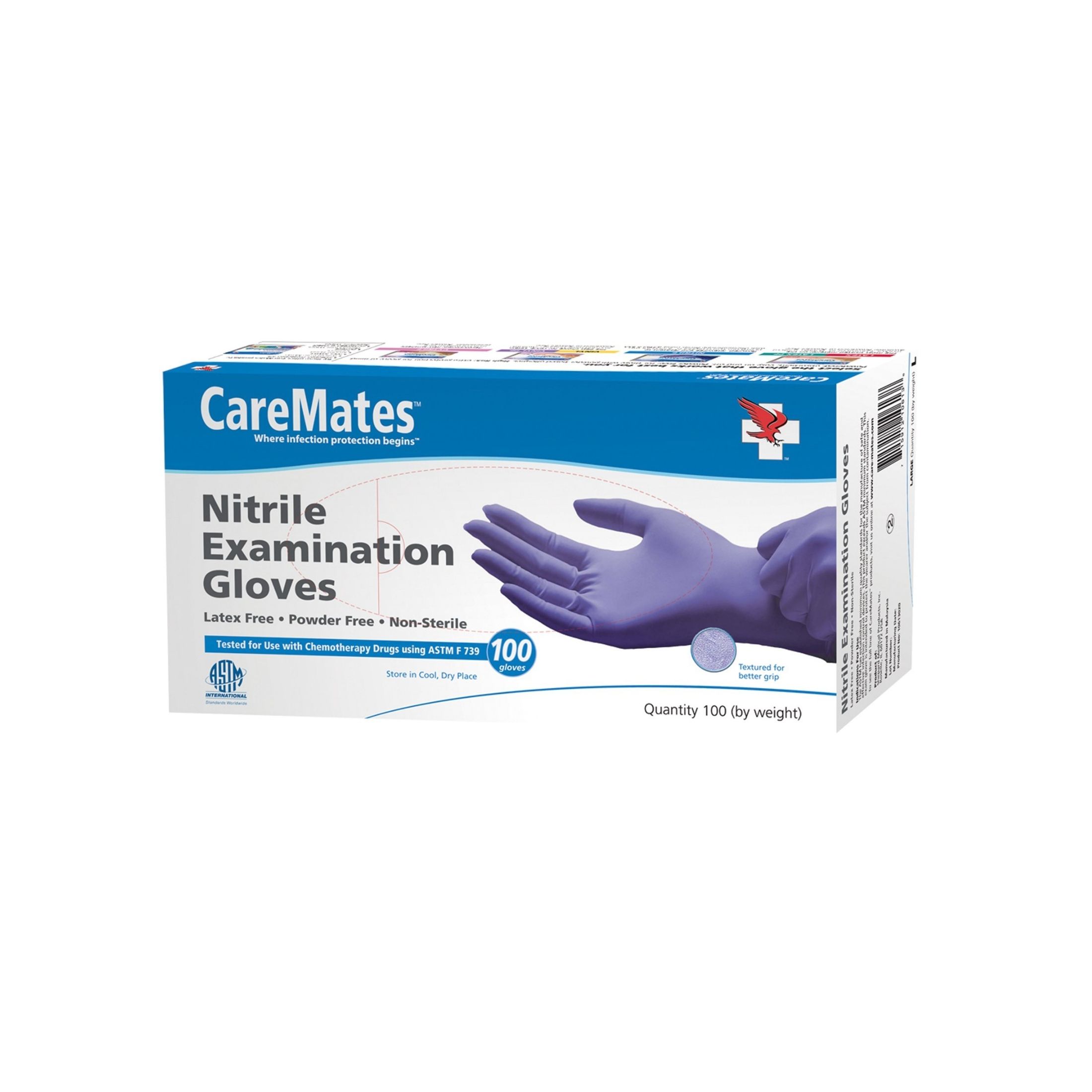 CareMates Powder Free Nitrile Examination Gloves Medium