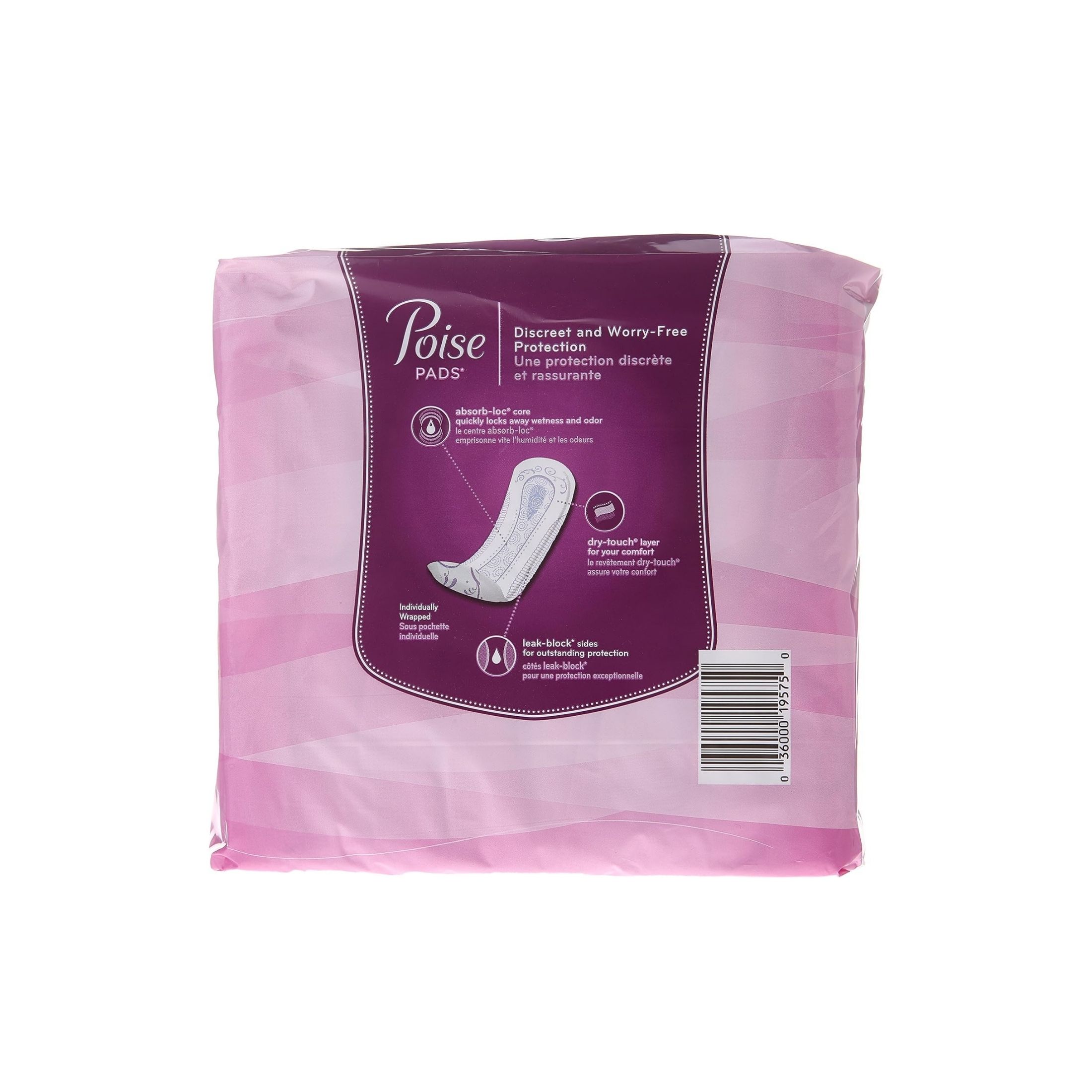 Poise Incontinence Pads, Moderate Absorbency, Long – 3-in-1 Protection For Bladder Leaks, Comfort