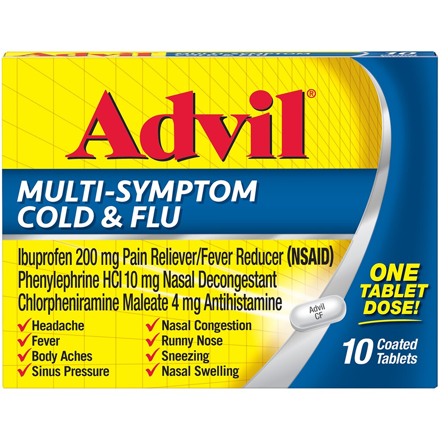 Advil Cold & Flu, Multi Symptom, Coated Tablets