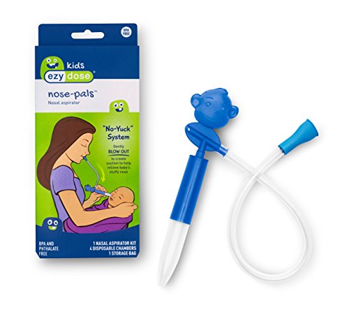 Ezy Dose Kids Nasal Aspirator Sinus Relief And Snot Sucker For Baby And Toddler Nose-Pals 4 Disposable Storage Chambers