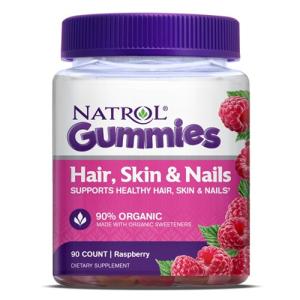 Natrol Hair, Skin & Nails, Gummies, Raspberry