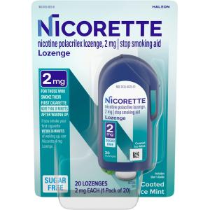 Nicorette Stop Smoking Aid, 2 Mg, Coated Ice Mint, Lozenges