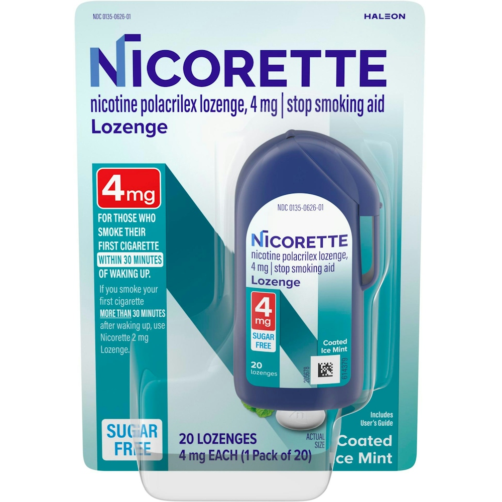Nicorette Lozenge Coated Ice Mint Stop Smoking Aid, 4 Mg