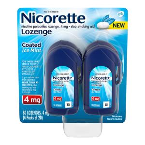Nicorette Stop Smoking Aid, 4 Mg, Coated Ice Mint, Lozenges