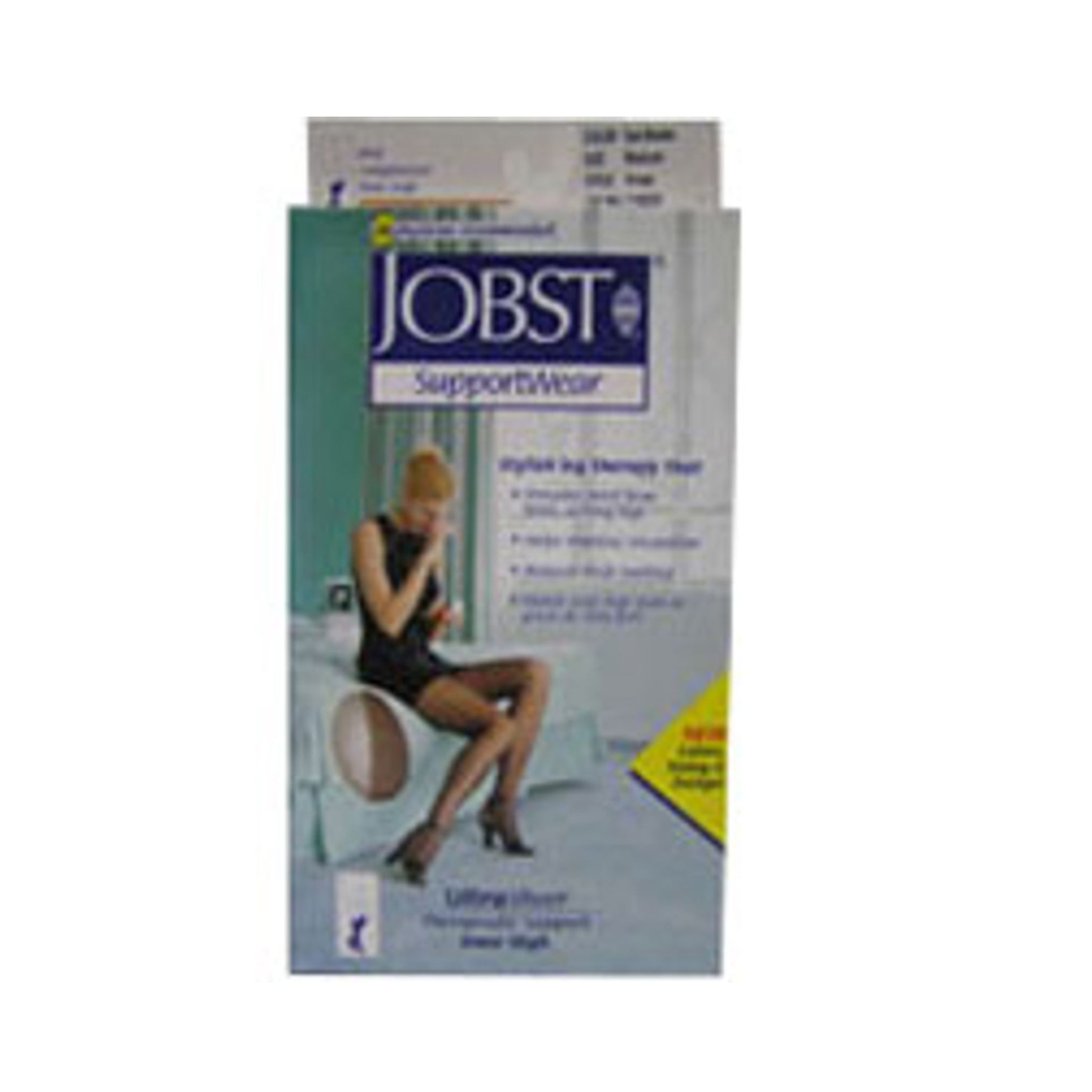 Jobst Ultrasheer Knee High 8-15 mmHg Black Shoe Size 7-9 1 Pr