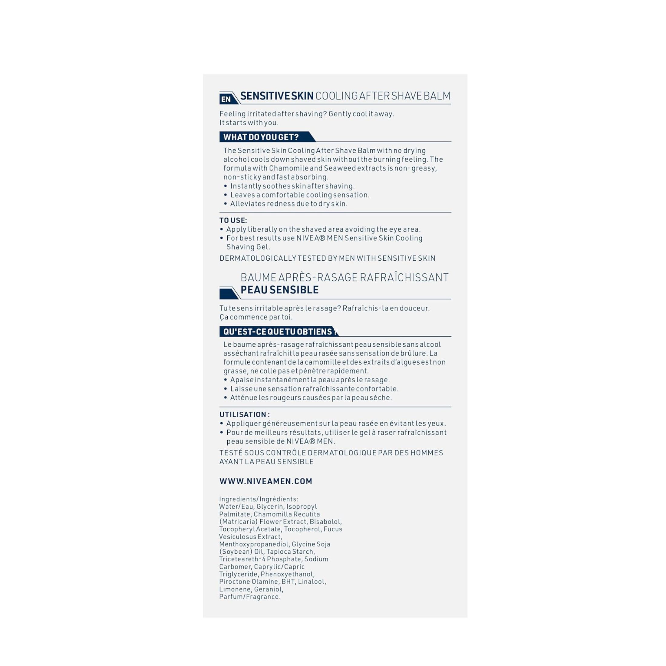Nivea Men Sensitive Skin After Shave Balm, 100 Ml