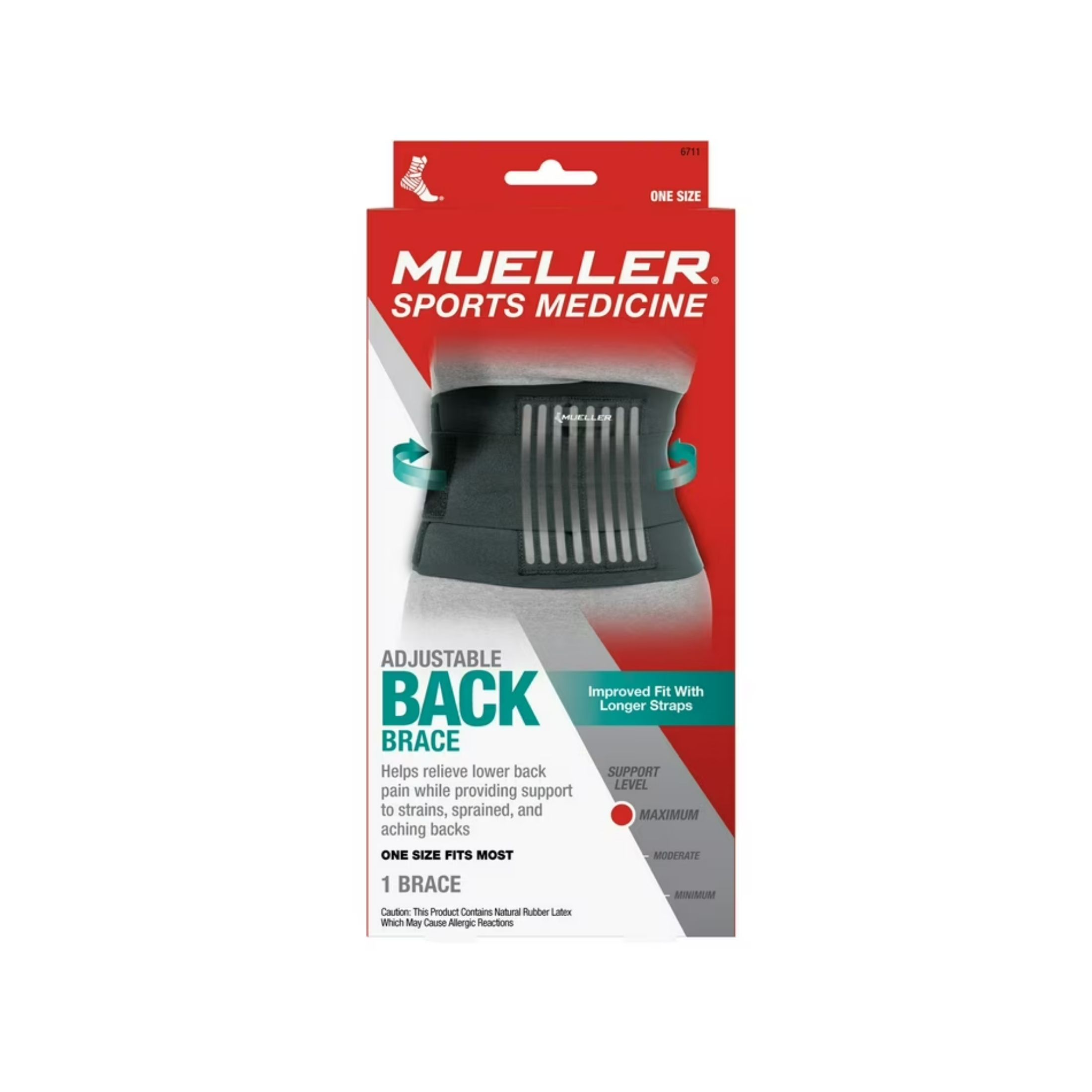 Mueller Sport Care Adjustable Lumbar Back Brace One Size