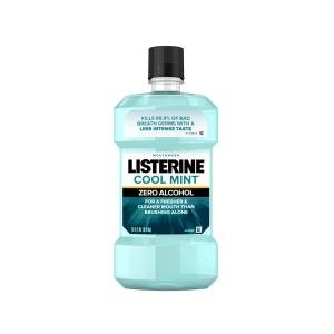 Listerine Zero Alcohol Antiseptic Mouthwash For Bad Breath And Plaque – Cool Mint – 33.8 Fl Oz