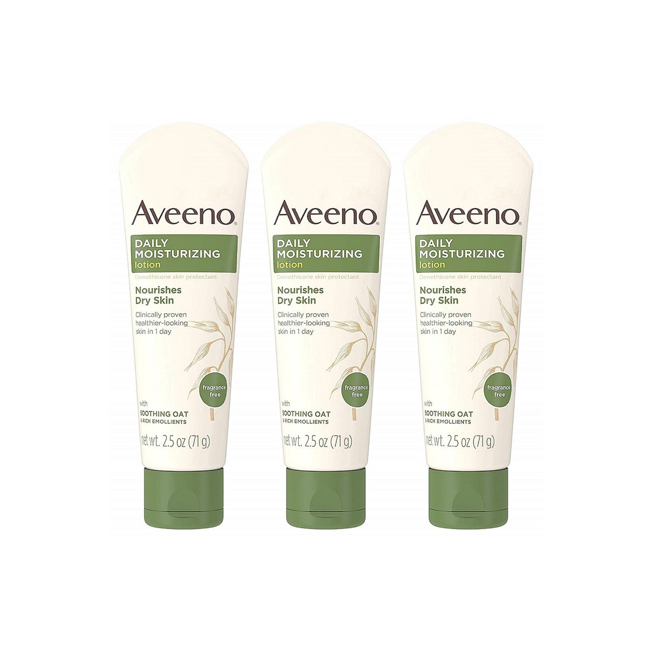 Aveeno Daily Moisturizing Body Lotion With Soothing Oat And Rich Emollients To Nourish Dry Skin, Fragrance-Free, 2.5 Fl. Oz