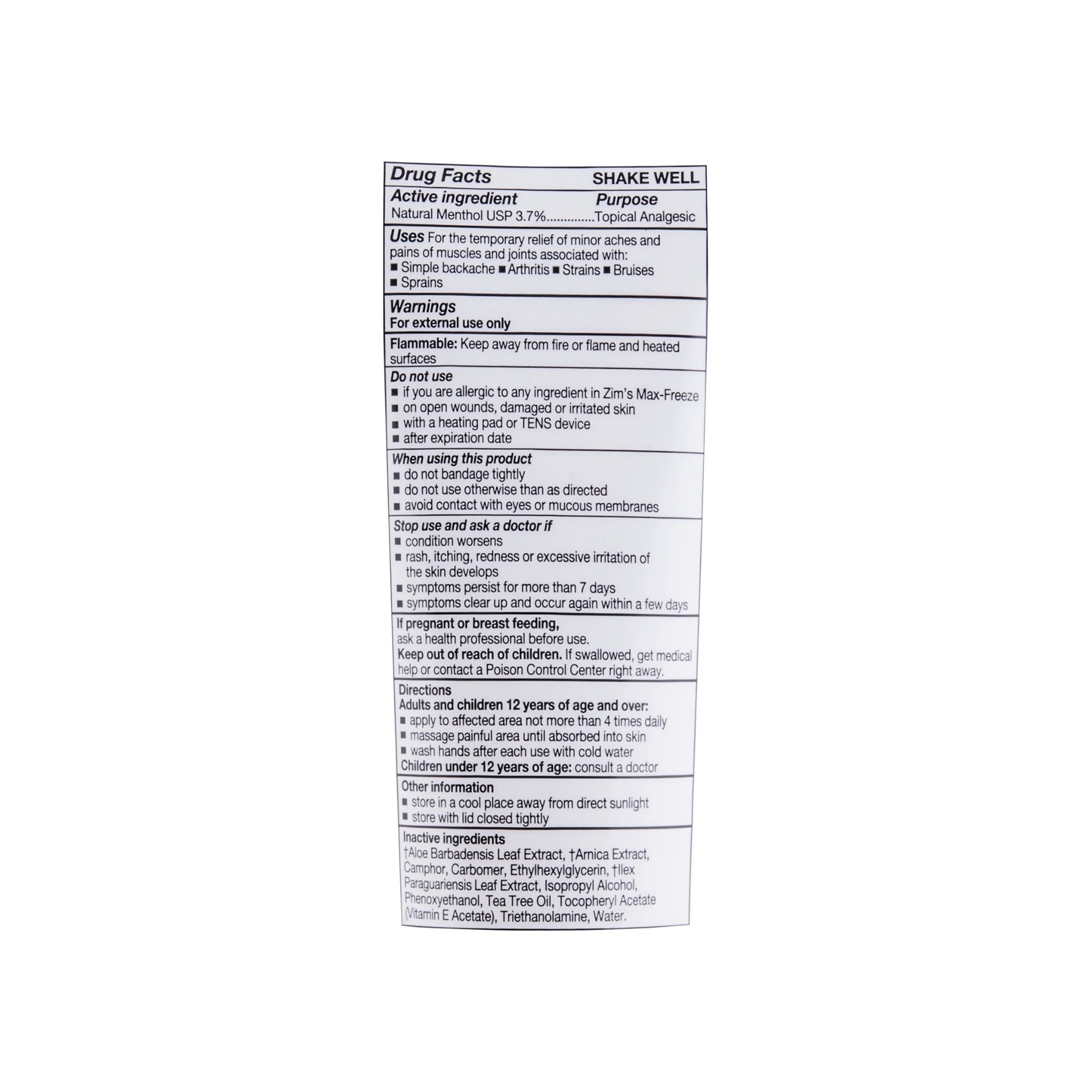 Zim's Max Freeze Maximum Pain Relief Gel