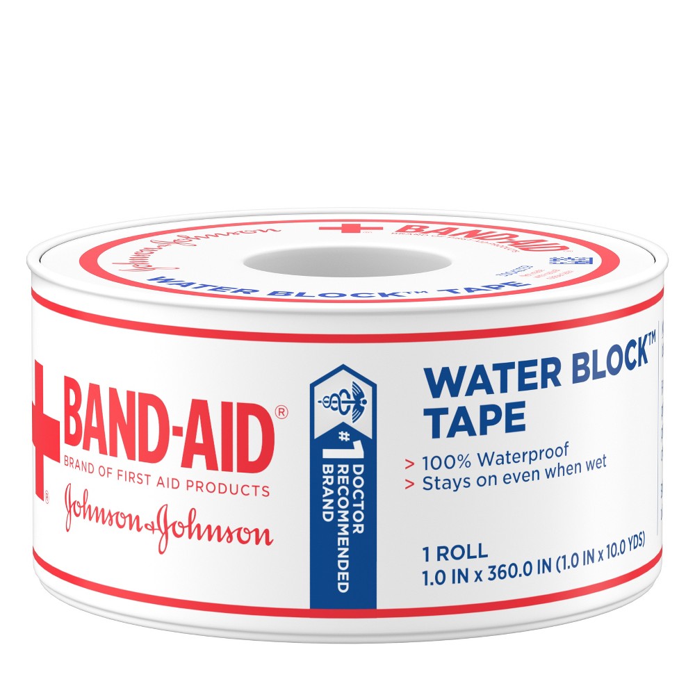 Band-Aid Brand First Water Block Waterproof Adhesive Tape Roll