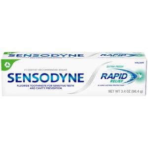 Sensodyne Rapid Relief Sensitive Toothpaste, Extra Fresh - 3.4 Ounces