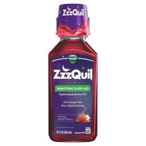 Vick's Sleep Aid, Nighttime, Calming Vanilla Cherry 12 Fl Oz