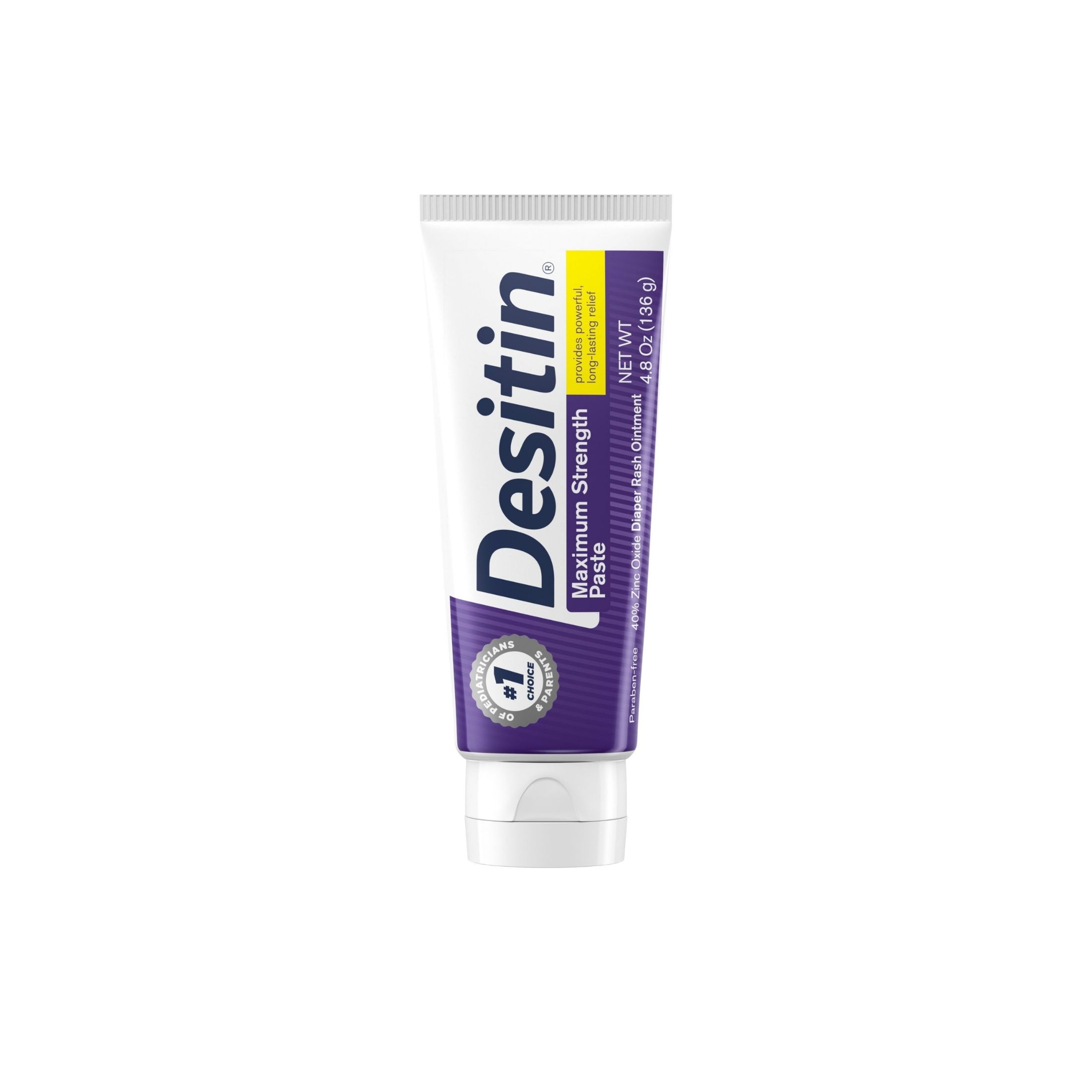 Desitin Maximum Strength Baby Diaper Rash Cream With 40% Zinc Oxide For Treatment, Relief & Prevention, Hypoallergenic, Phthalate- & Paraben-Free Paste, Travel Size, 2 Oz