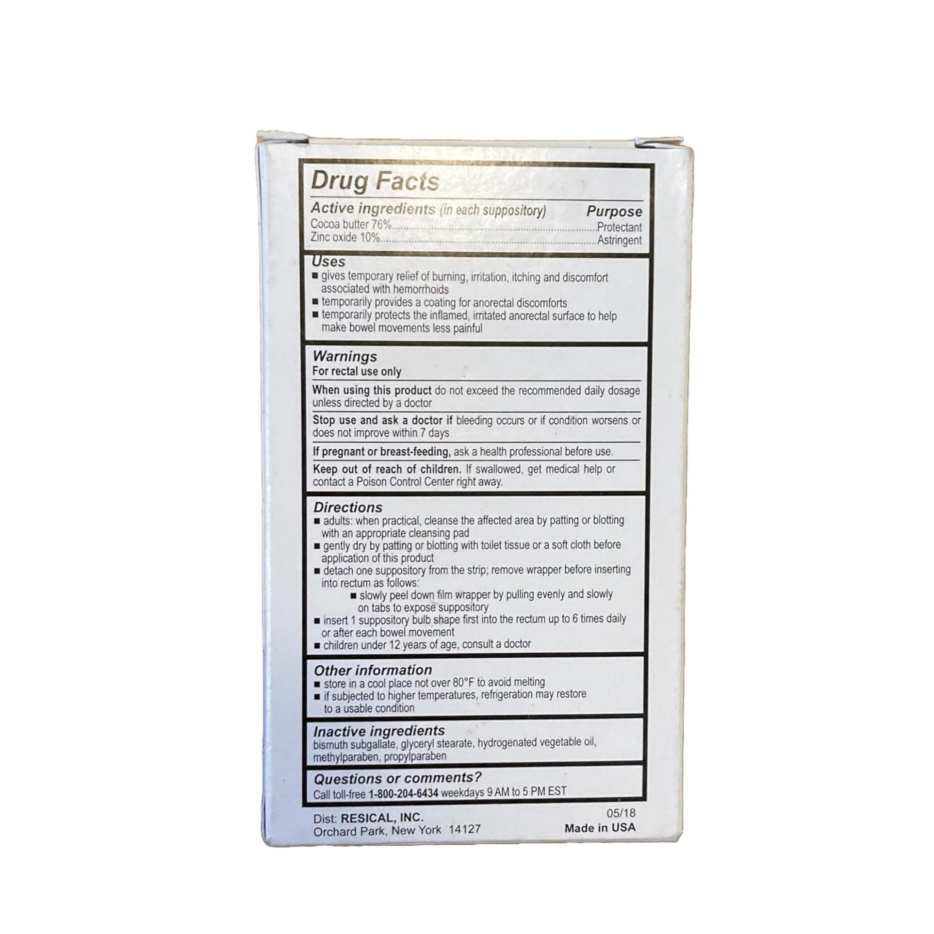 Calmol 4 Hemorrhoidal Suppositories