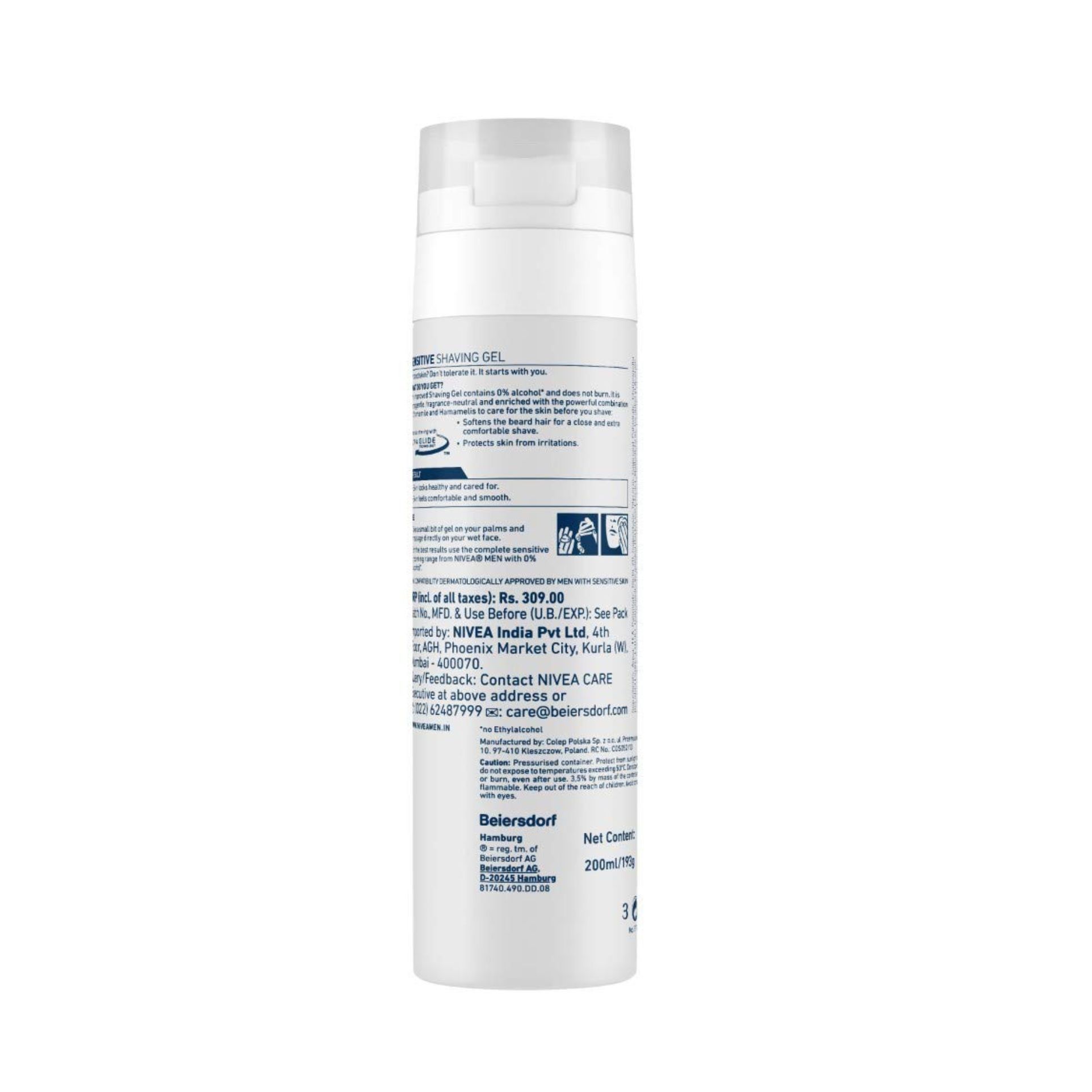 Nivea MEN Sensitive Skin Shaving Gel 200 mL