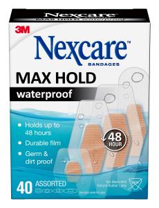 Nexcare Bandages Max Hold Waterproof Bandages, Assorted