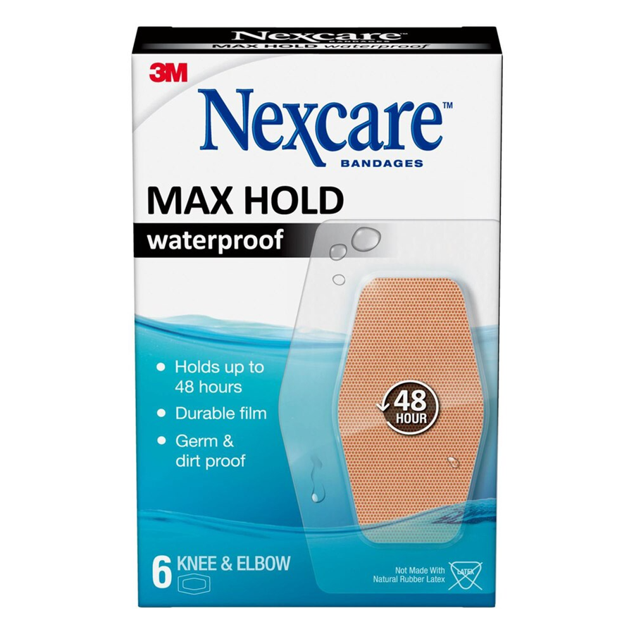 Nexcare Max Hold Waterproof Bandages Knee & Elbow