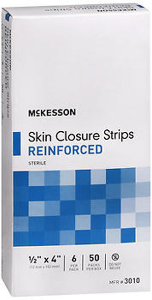 McKesson Skin Closure Strips Reinforced 1/2 Inch X 4 Inches - 50 Packs Of