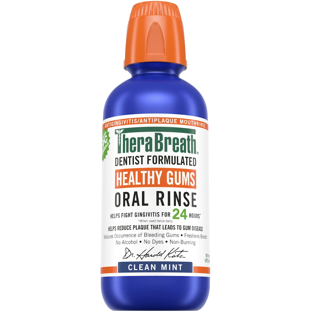 TheraBreath Oral Rinse, Healthy Gums, Clean Mint 16 Fl Oz
