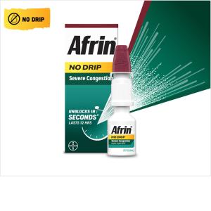 Afrin No Drip Pump Mist Maximum Strength Plus Menthol Severe Congestion 0.5 Fl Oz