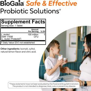 BioGaia Probiotic Supplement, Lemon, 30 Chewable Tablets