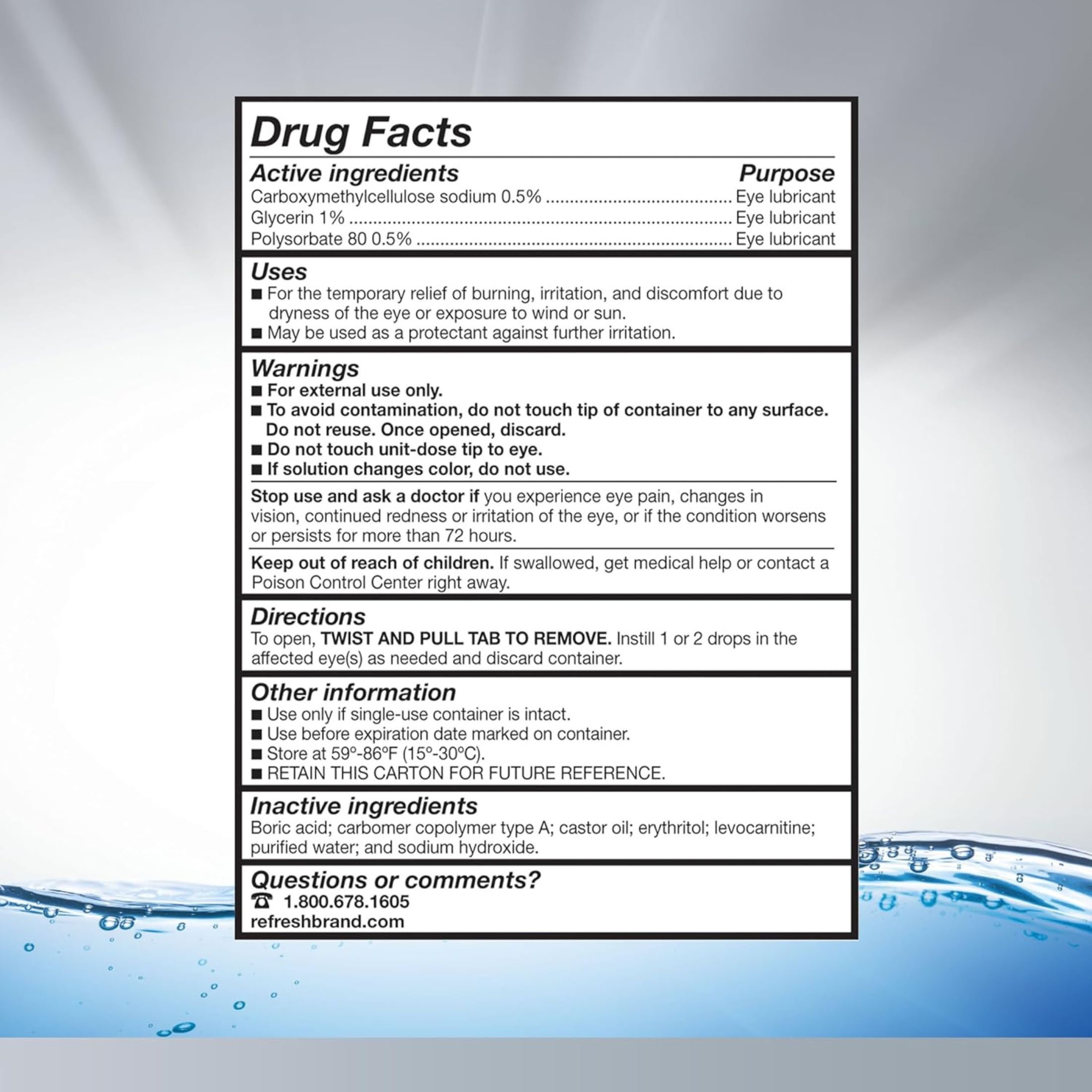 Refresh Optive Lubricant Eye Drops 30 Single-Use Containers
