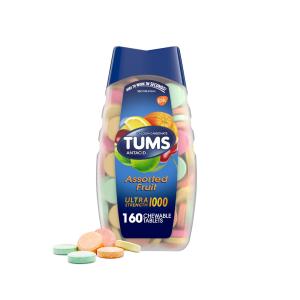Tums 74610 Ultra Strength Assorted Fruit Antacid Chewable Tablet For Heartburn Relief
