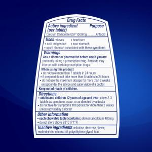 Tums Ultra Strength Chewable Antacid Tablets For Heartburn Relief, Assorted Berries