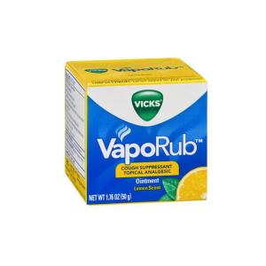 Vicks Ointment, Cough Suppressant/Topical Analgesic, Lemon Scent 1.76 Oz