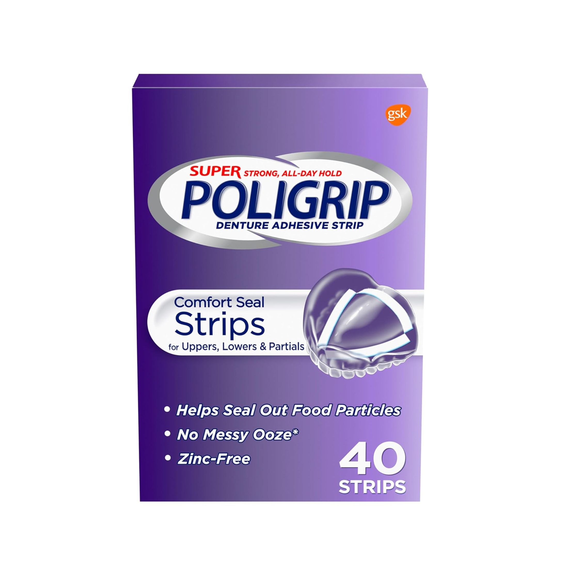 Poligrip Super Comfort Seal Denture And Partials Adhesive Strips