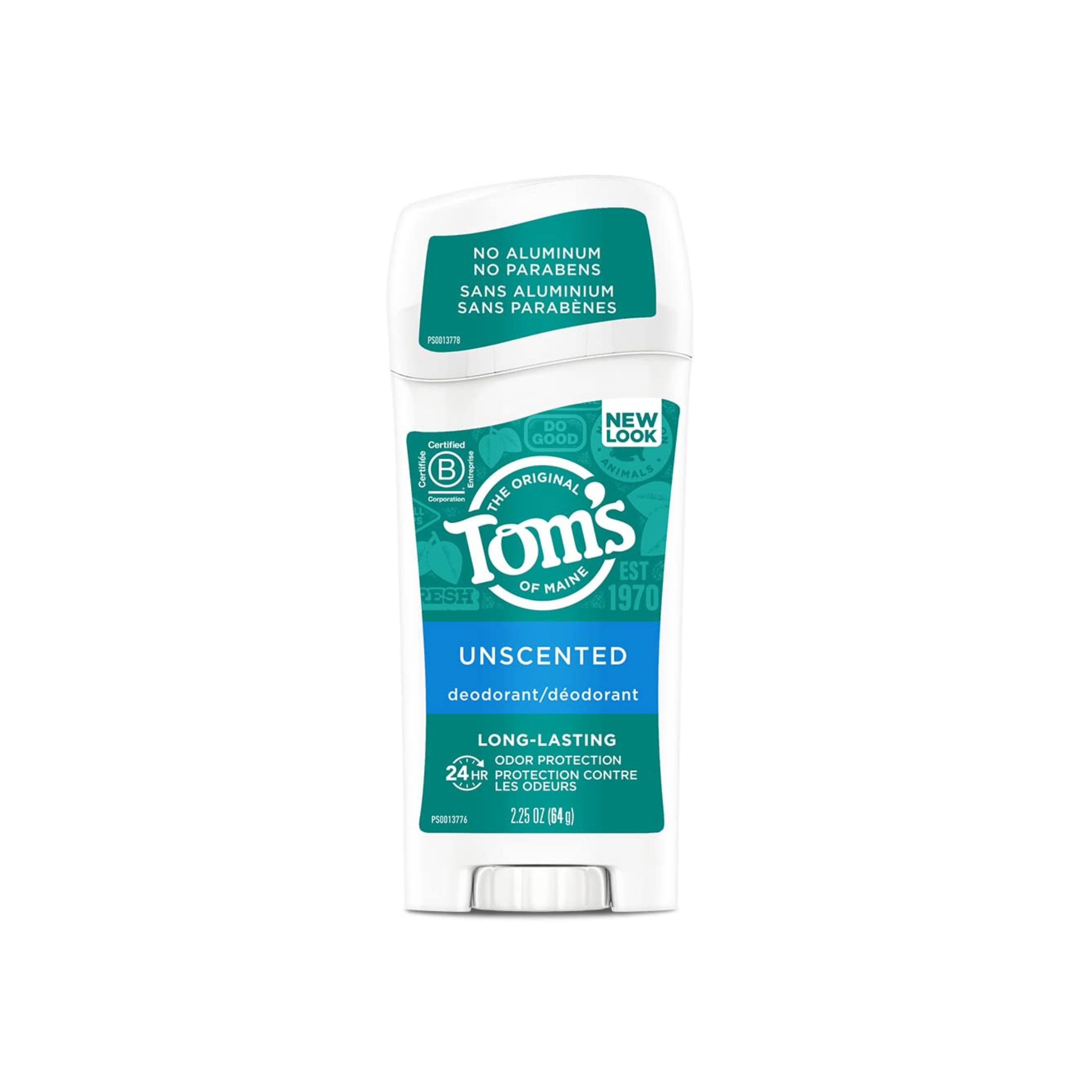 Tom's of Maine Long Lasting Unscented Natural Deodorant Stick - 2.25oz