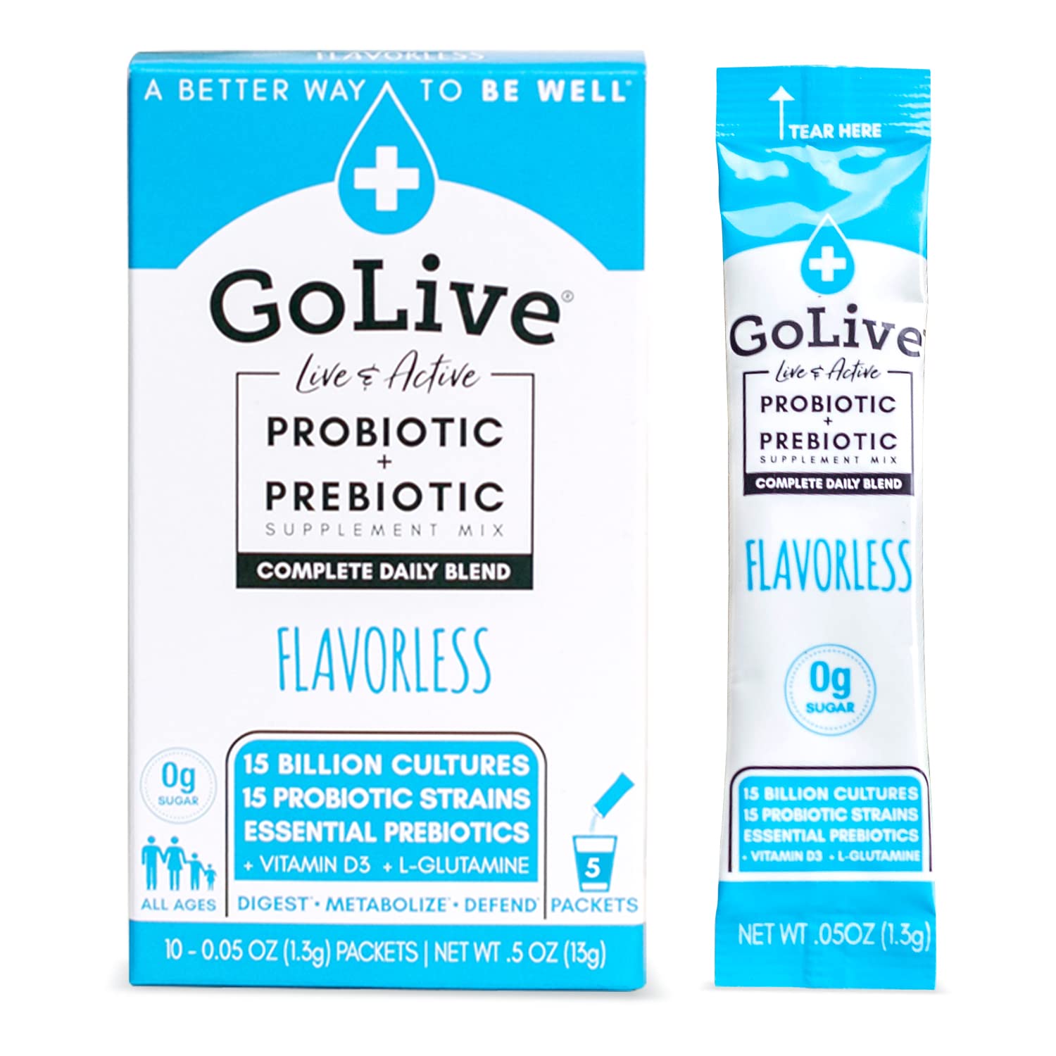 GoLive Flavorless 5-Count Synbiotic Probiotics + Prebiotics; 1