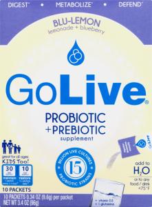 Golive Probiotic Products Prebiotic Packets Blueberry Lemon - 10ct